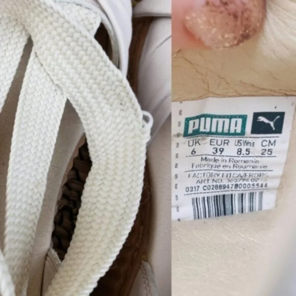 PUMA Fenty by Rihanna Bow Creeper Sandals Leather Cream/Blush pink size 8.5